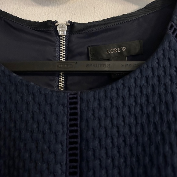 J. Crew Portfolio Matelasse Sleeveless Sheath Dress Navy Blue 2 - Picture 5 of 11